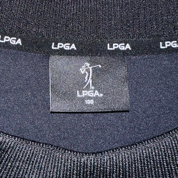 LPGA Black Sponsored Golf Short Sleeve Layered Top Size Medium - Picture 2 of 16